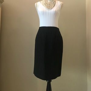 Classic traditional wool pinstripe pencil skirt.